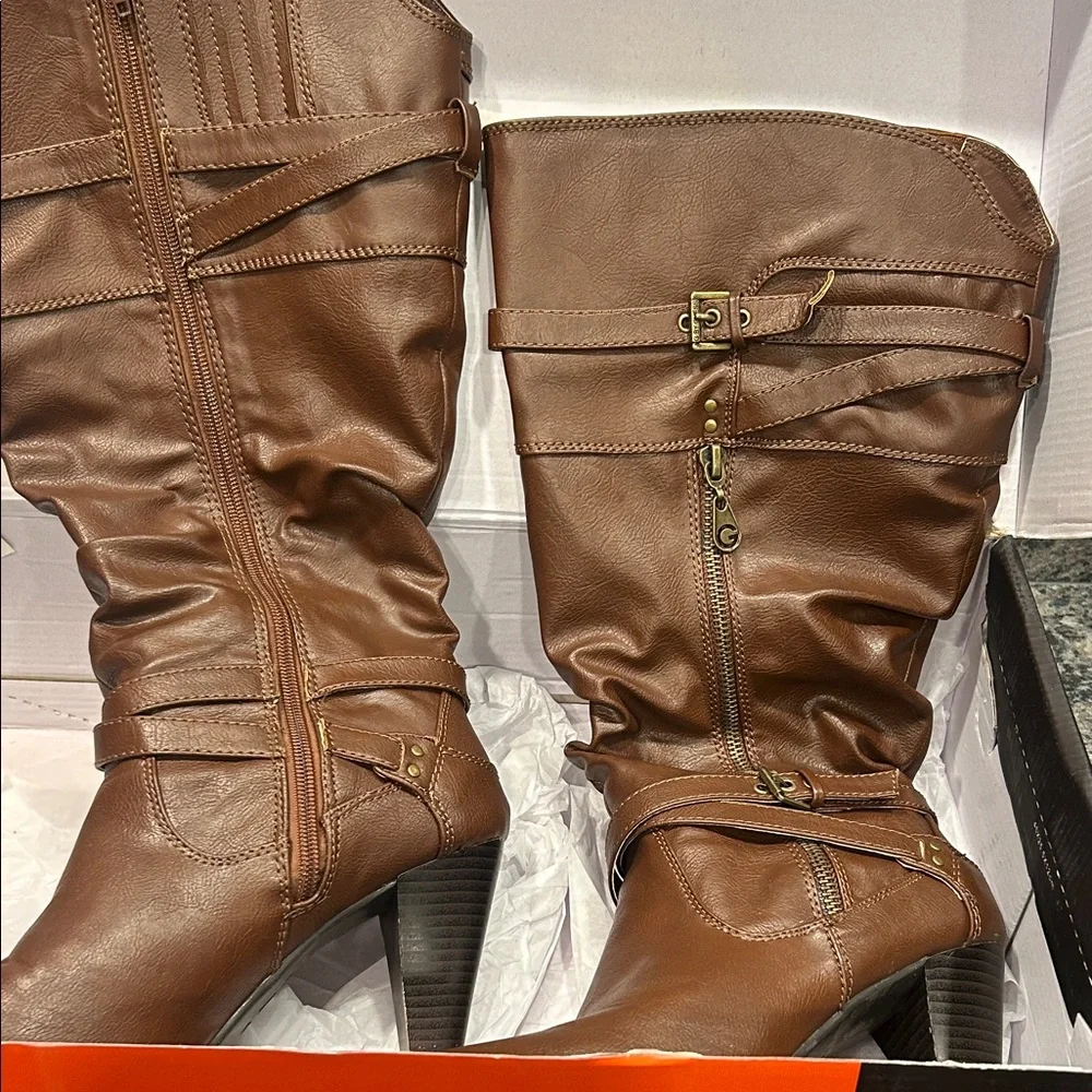 Guess Brown Heeled Boots for Women - Picture 6 of 8